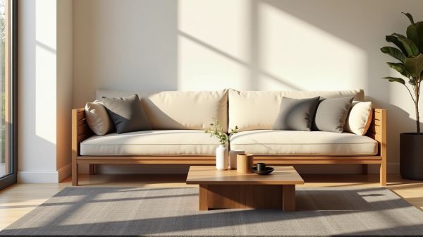 Un bout de canapé en bois pour un salon stylé et fonctionnel